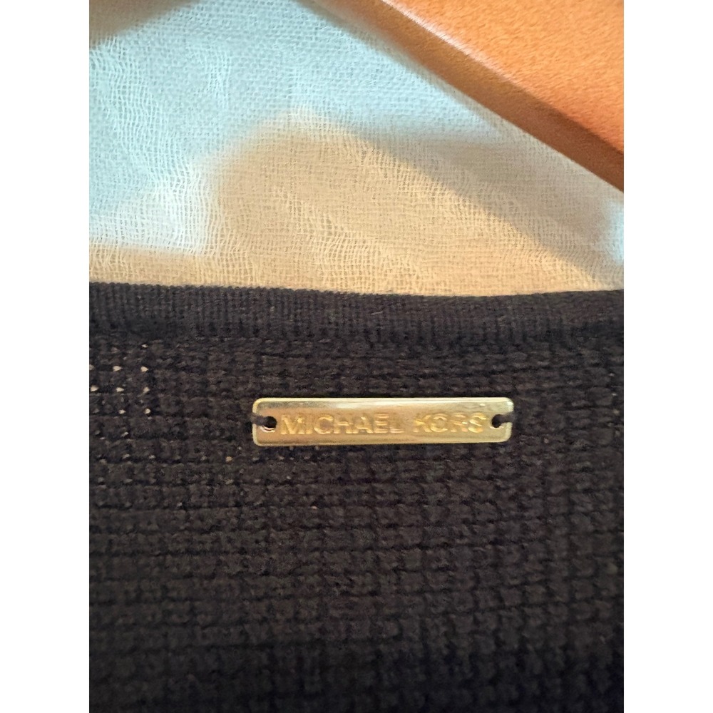 Michael Kors Black Tunic Sweater Dress Long Sleeve Round Neck Womens Large L - Picture 5 of 6